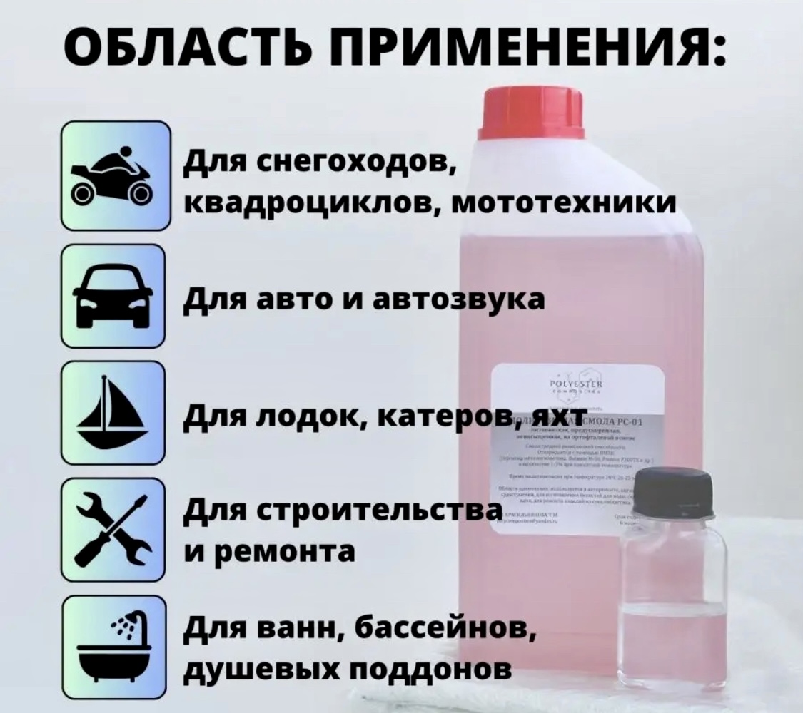 Ремонт с использованием полиэфирной смолы и стекловолокна